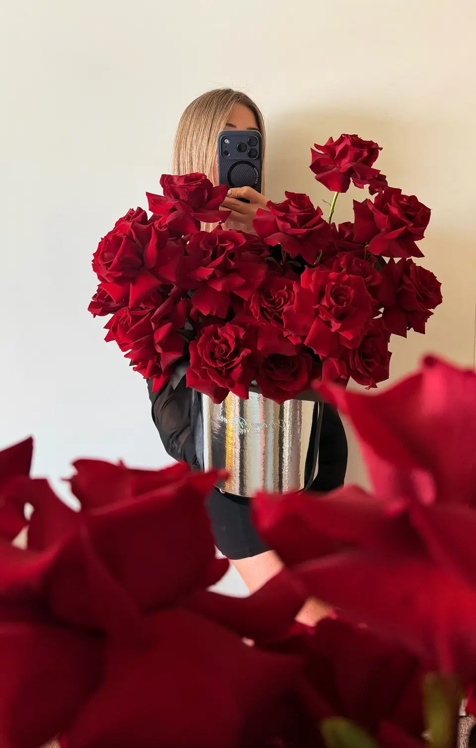 Midnight Romance, 25 red lisianthuss, Aroma Flowers Las Vegas