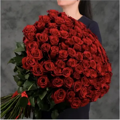 Ruby Romance, 100 red roses, Aroma Flowers Las Vegas