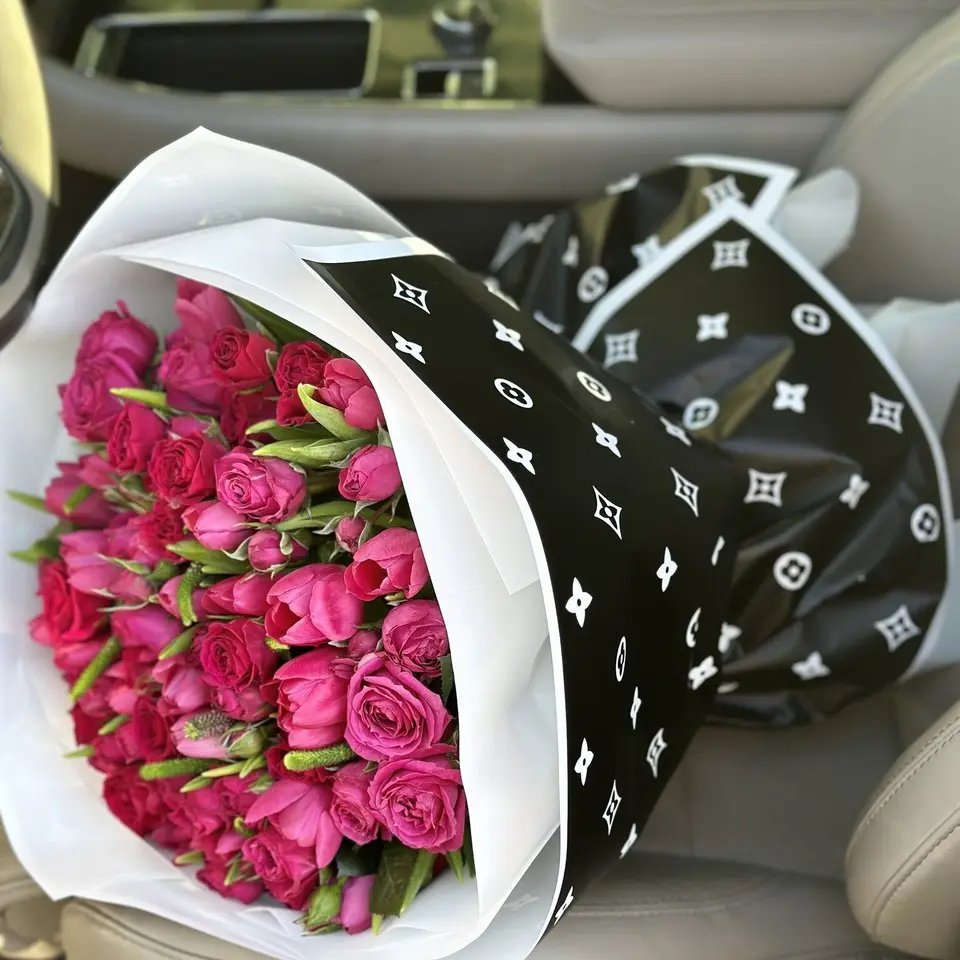 Velvet Kiss Bouquet, pink tulip bouquet, Aroma Flowers Las Vegas