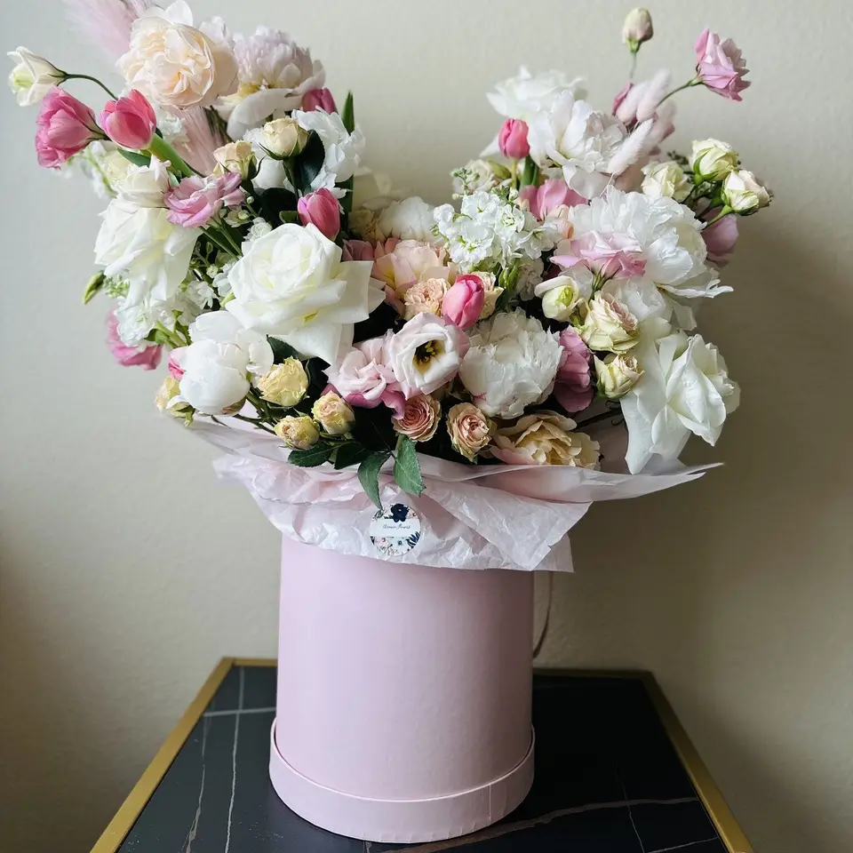 Whispers of Spring, white tulip bouquet, Aroma Flowers Las Vegas